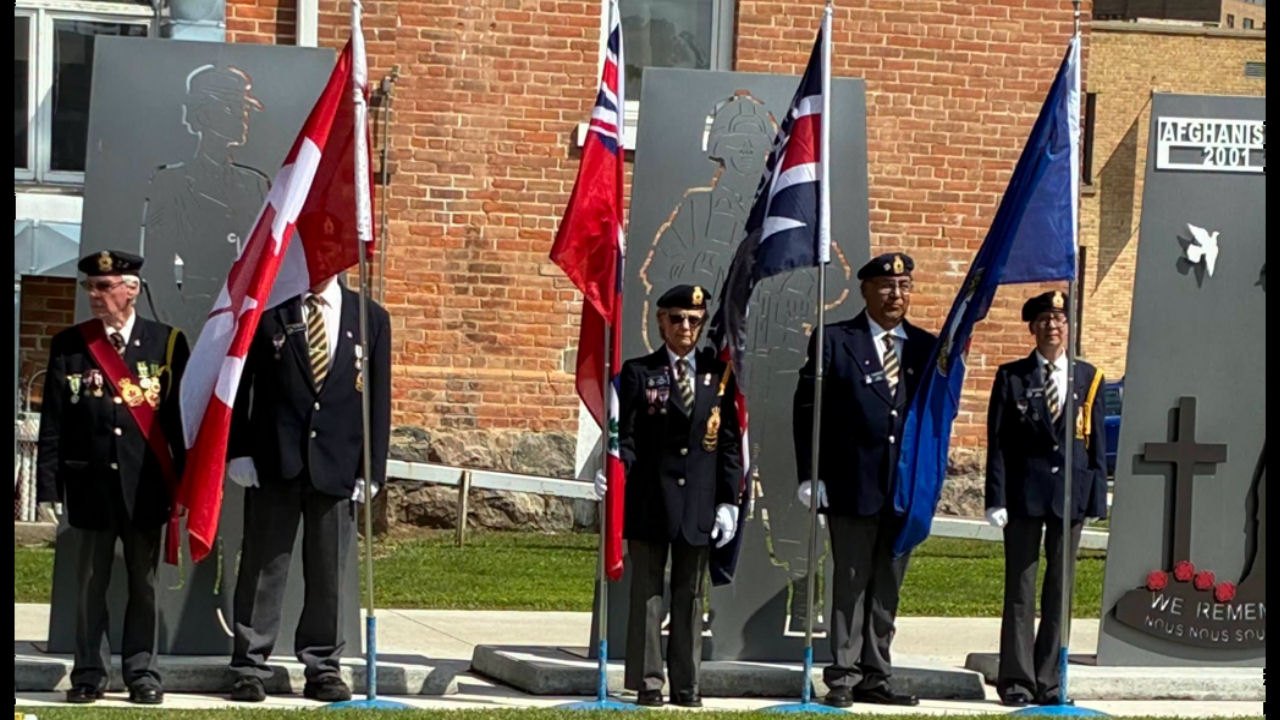 Raising Flag City Hall RCL Anniv 100